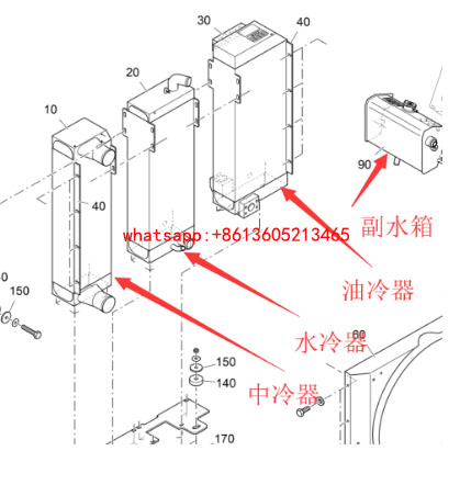 进口摊铺机组合式冷却器2240
